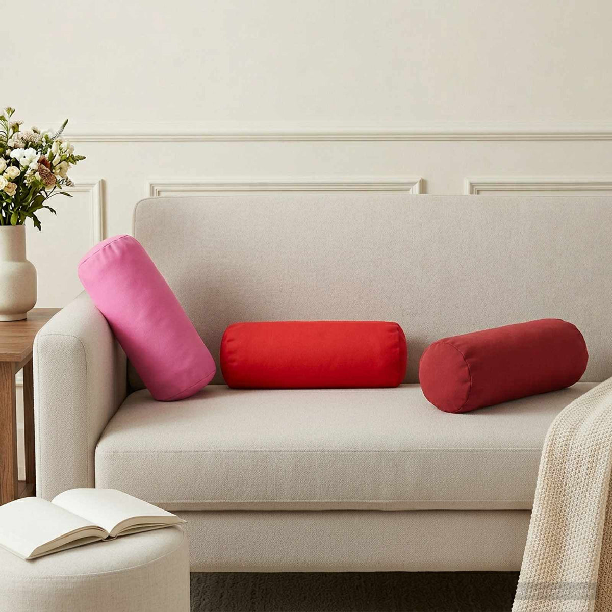 Kussensloop 2 pcs HEERLEN Rood Ø 15 x 40 cm Polyester is nu te koop bij PeponiXL, paradijselijk wonen!