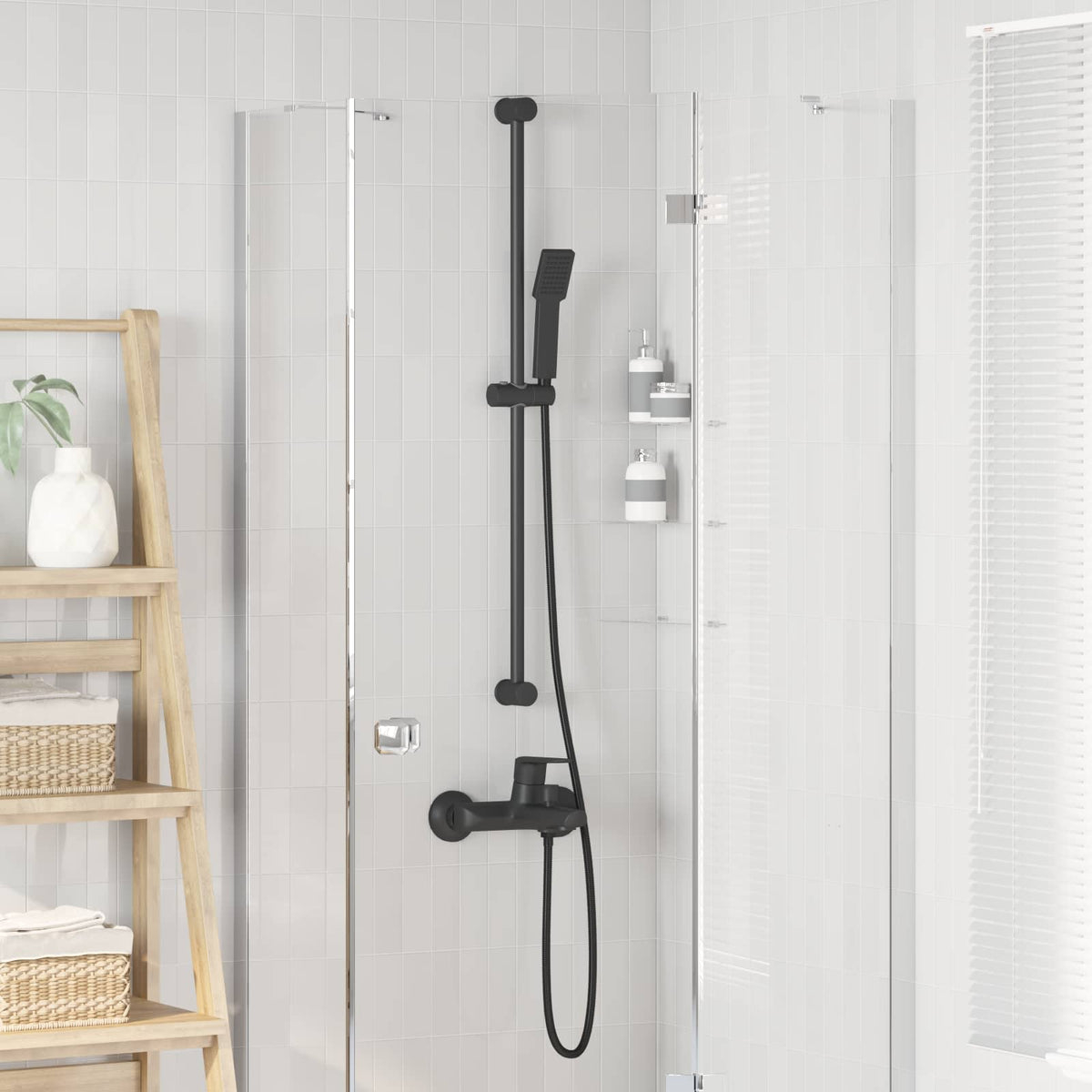 Doucheset Zwart 150 cm Roestvrij staal is nu te koop bij PeponiXL, paradijselijk wonen!