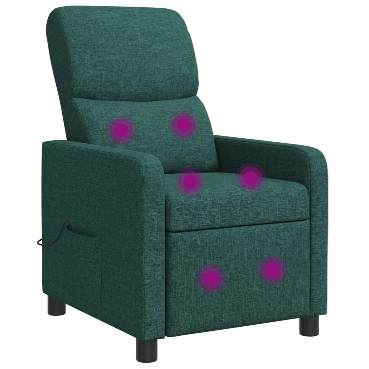 Massage Recliner Donkergroen Stof is nu te koop bij PeponiXL, paradijselijk wonen!