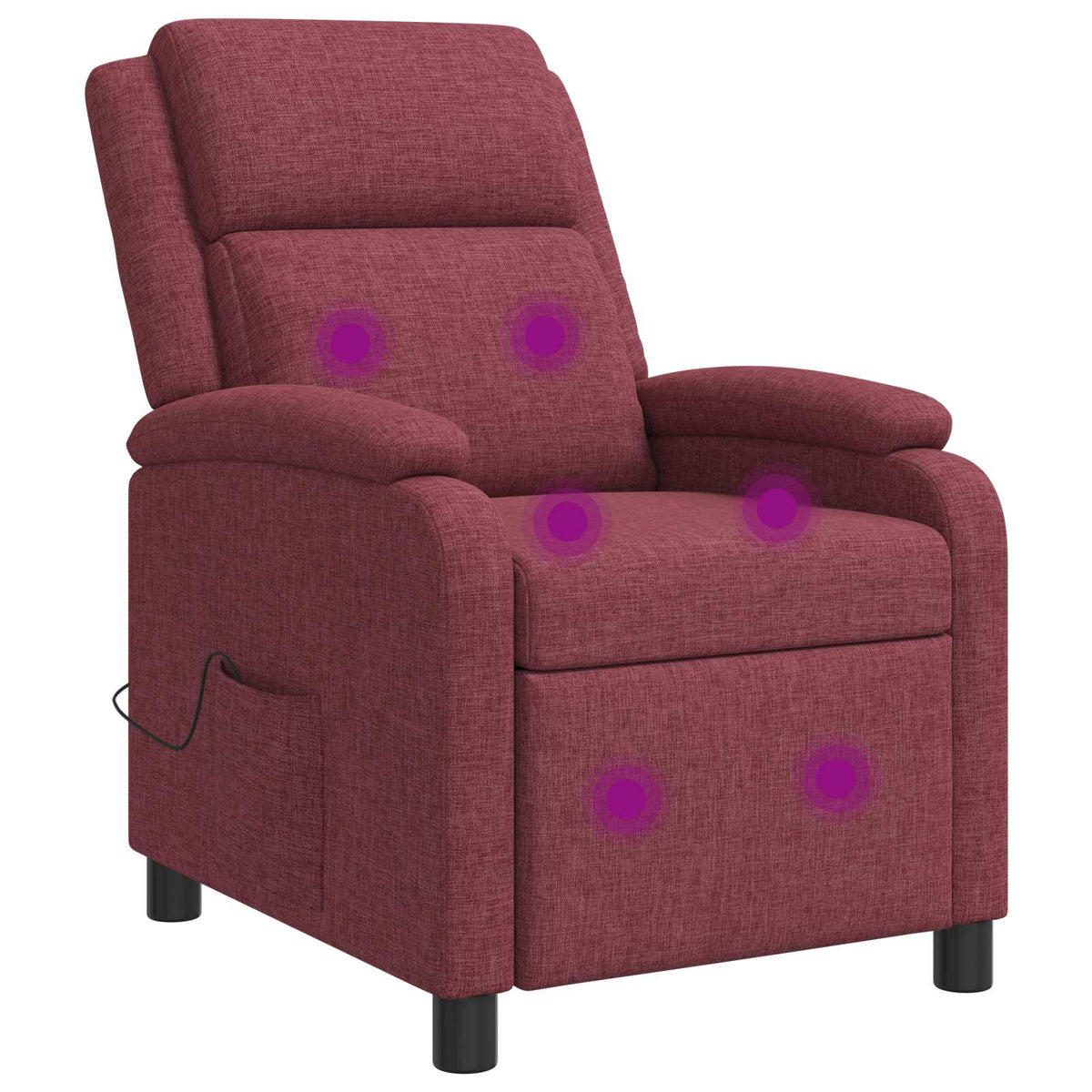 Massage Recliner Wijnrood Stof is nu te koop bij PeponiXL, paradijselijk wonen!