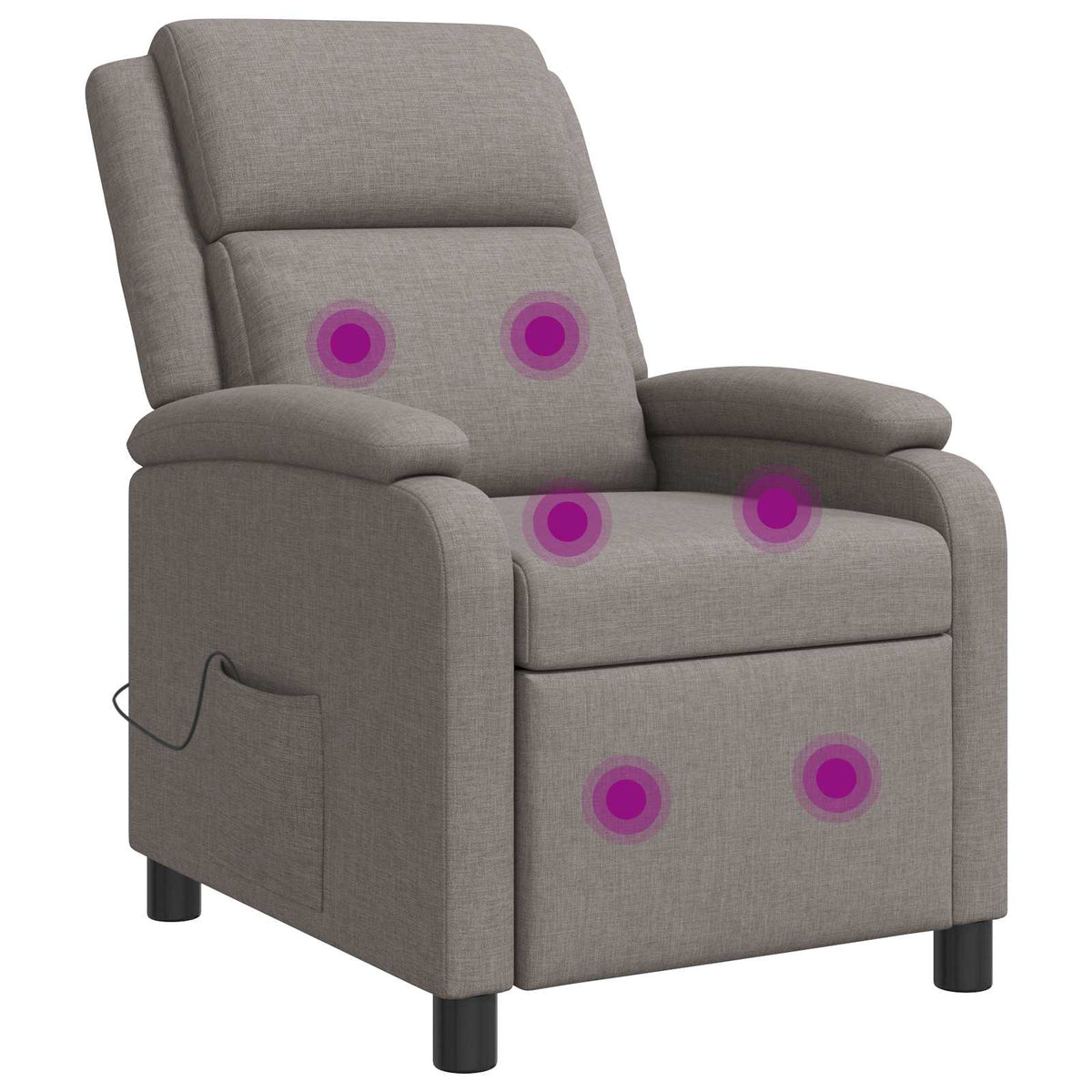Massage Recliner Taupe Stof is nu te koop bij PeponiXL, paradijselijk wonen!