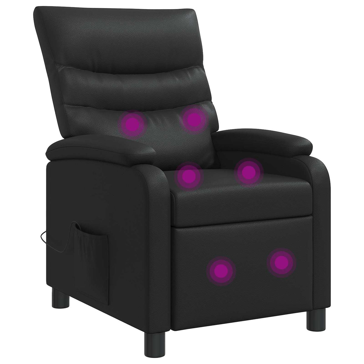 Massage Recliner Zwart Kunstleer is nu te koop bij PeponiXL, paradijselijk wonen!