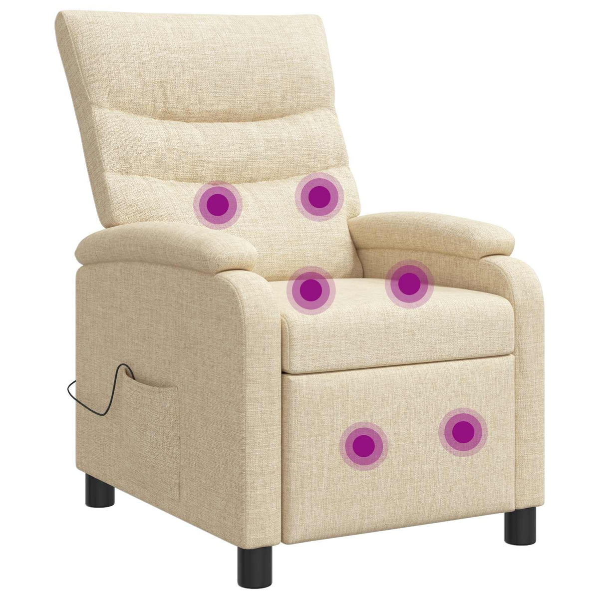 Massage Recliner Crèmekleurig Stof is nu te koop bij PeponiXL, paradijselijk wonen!