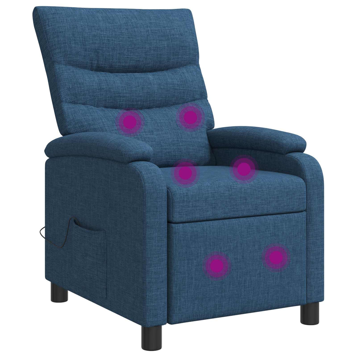 Massage Recliner Blauw Stof is nu te koop bij PeponiXL, paradijselijk wonen!