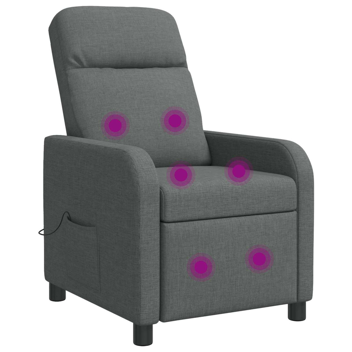 Massage Recliner Donkergrijs Stof is nu te koop bij PeponiXL, paradijselijk wonen!
