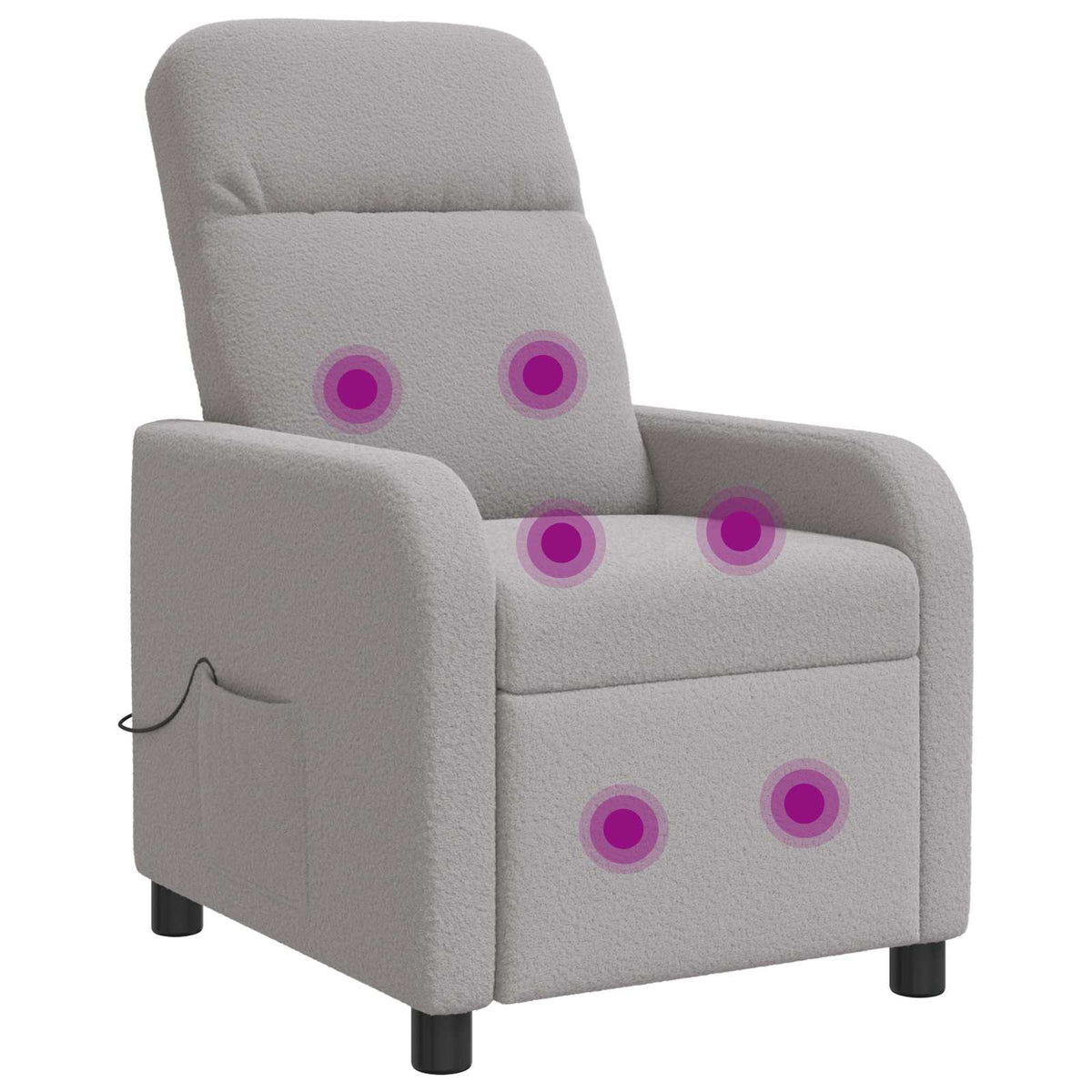 Massage Recliner Lichtgrijs Bouclé is nu te koop bij PeponiXL, paradijselijk wonen!