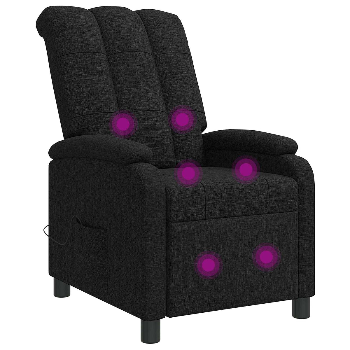 Massage Recliner Zwart Stof is nu te koop bij PeponiXL, paradijselijk wonen!