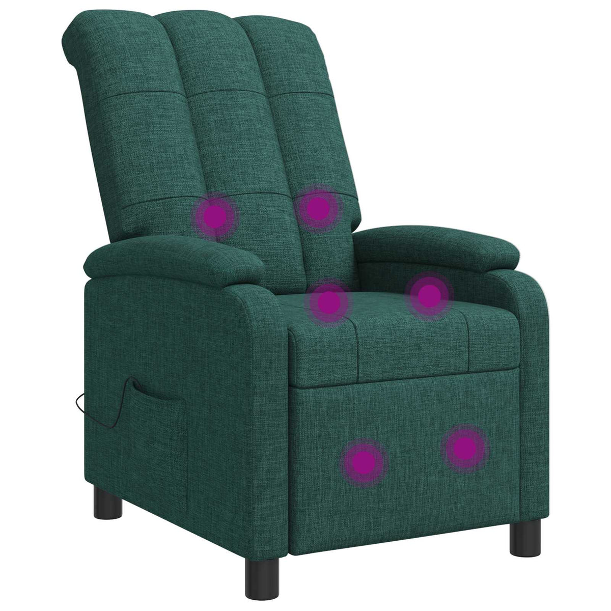 Massage Recliner Donkergroen Stof is nu te koop bij PeponiXL, paradijselijk wonen!