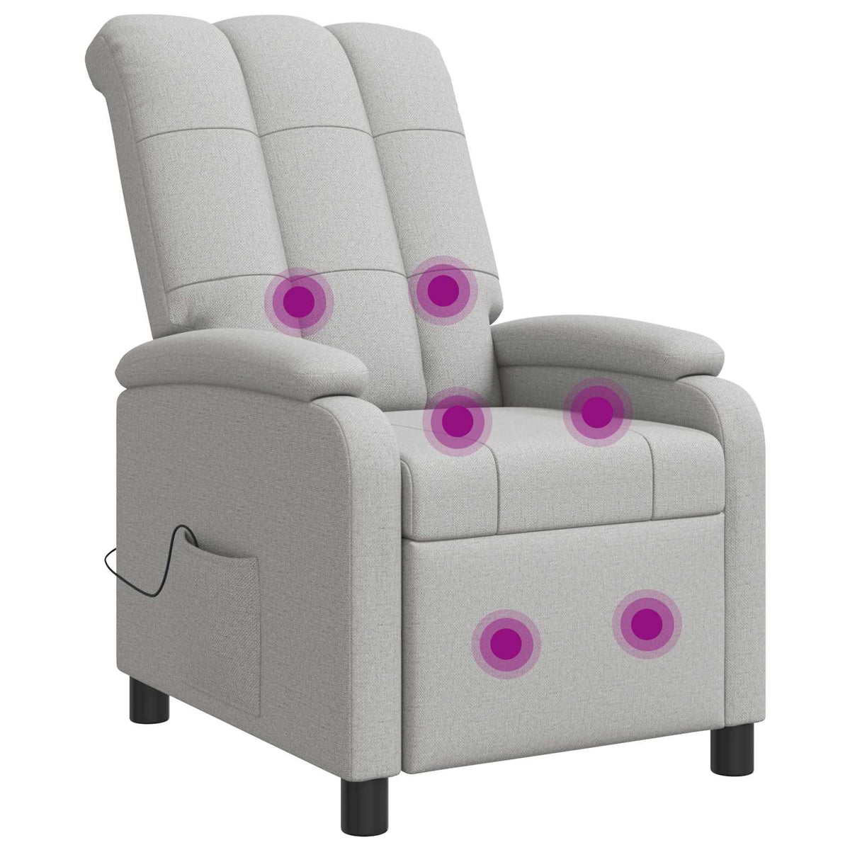 Massage Recliner Wolkengrijs Stof is nu te koop bij PeponiXL, paradijselijk wonen!