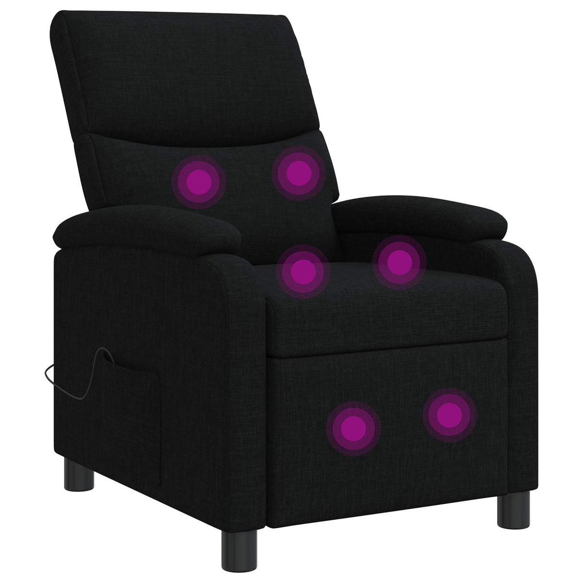 Massage Recliner Zwart Stof is nu te koop bij PeponiXL, paradijselijk wonen!