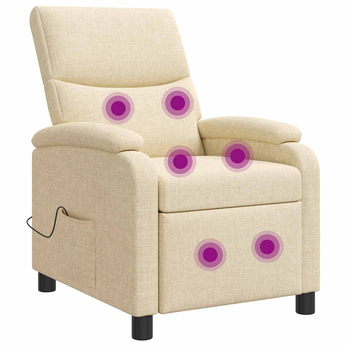 Massage Recliner Crèmekleurig Stof is nu te koop bij PeponiXL, paradijselijk wonen!