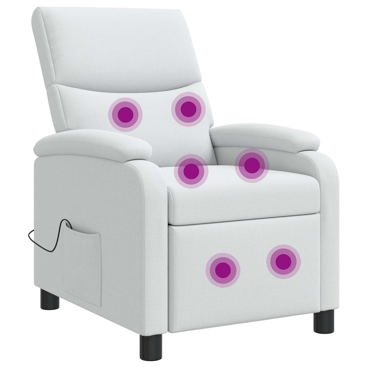 Massage Recliner Wit Stof is nu te koop bij PeponiXL, paradijselijk wonen!