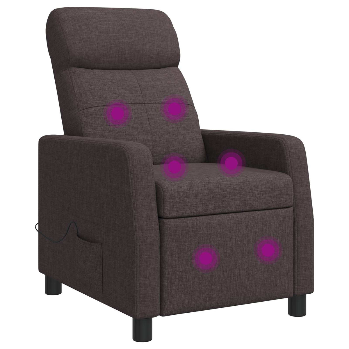 Massage Recliner Donkerbruin Stof is nu te koop bij PeponiXL, paradijselijk wonen!