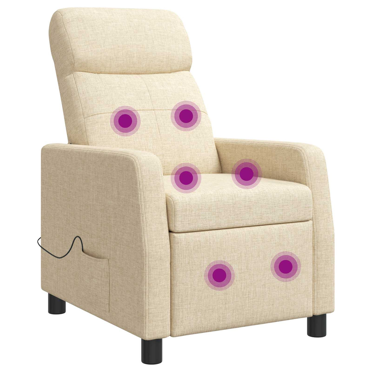 Massage Recliner Crèmekleurig Stof is nu te koop bij PeponiXL, paradijselijk wonen!
