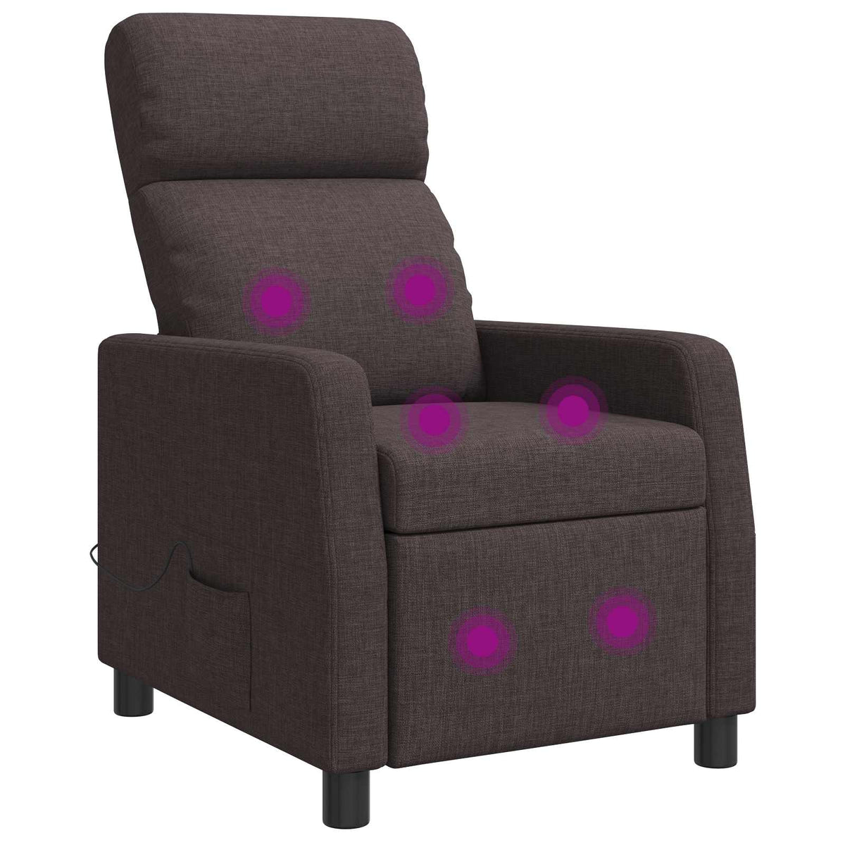 Massage Recliner Donkerbruin Stof is nu te koop bij PeponiXL, paradijselijk wonen!