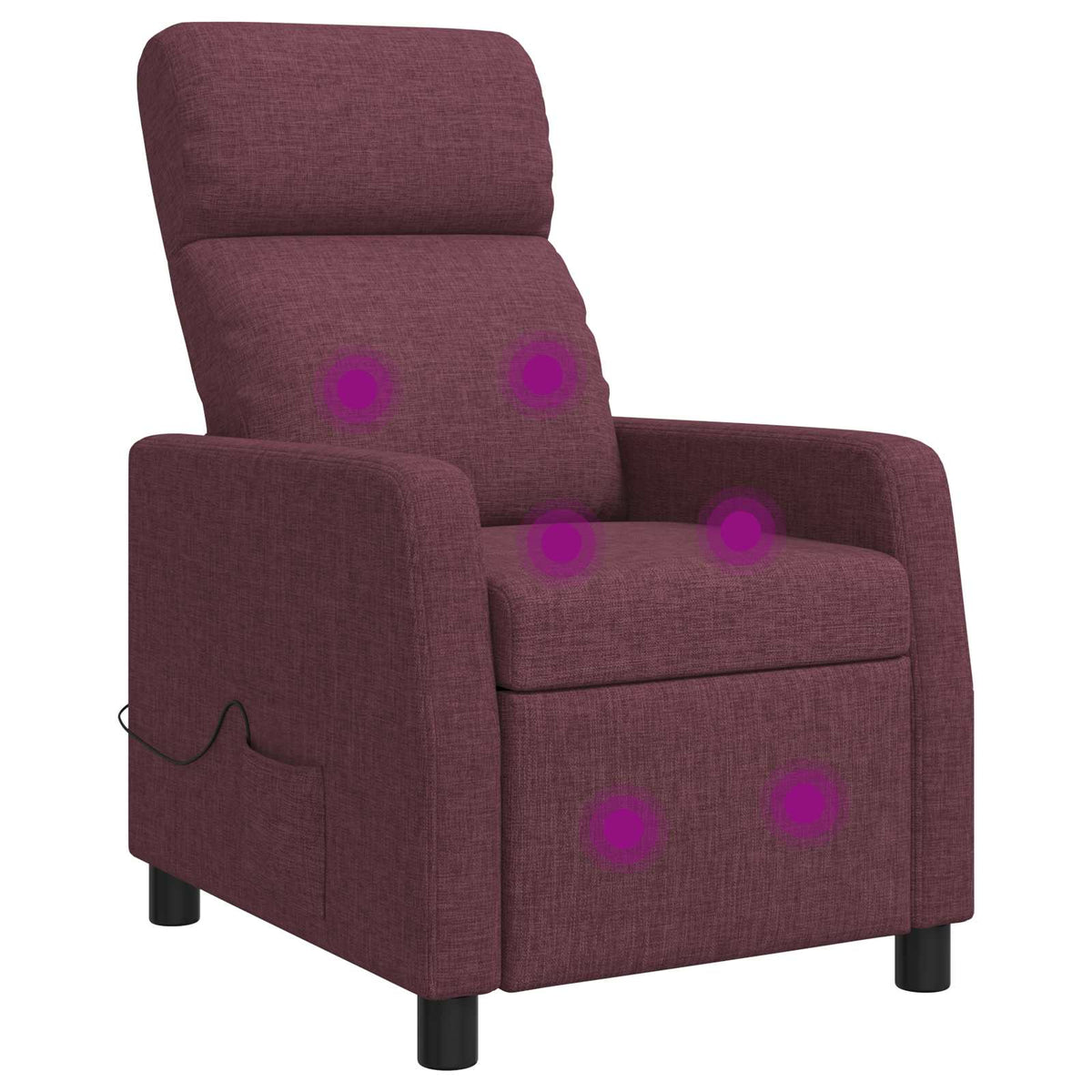 Massage Recliner Paars Stof is nu te koop bij PeponiXL, paradijselijk wonen!
