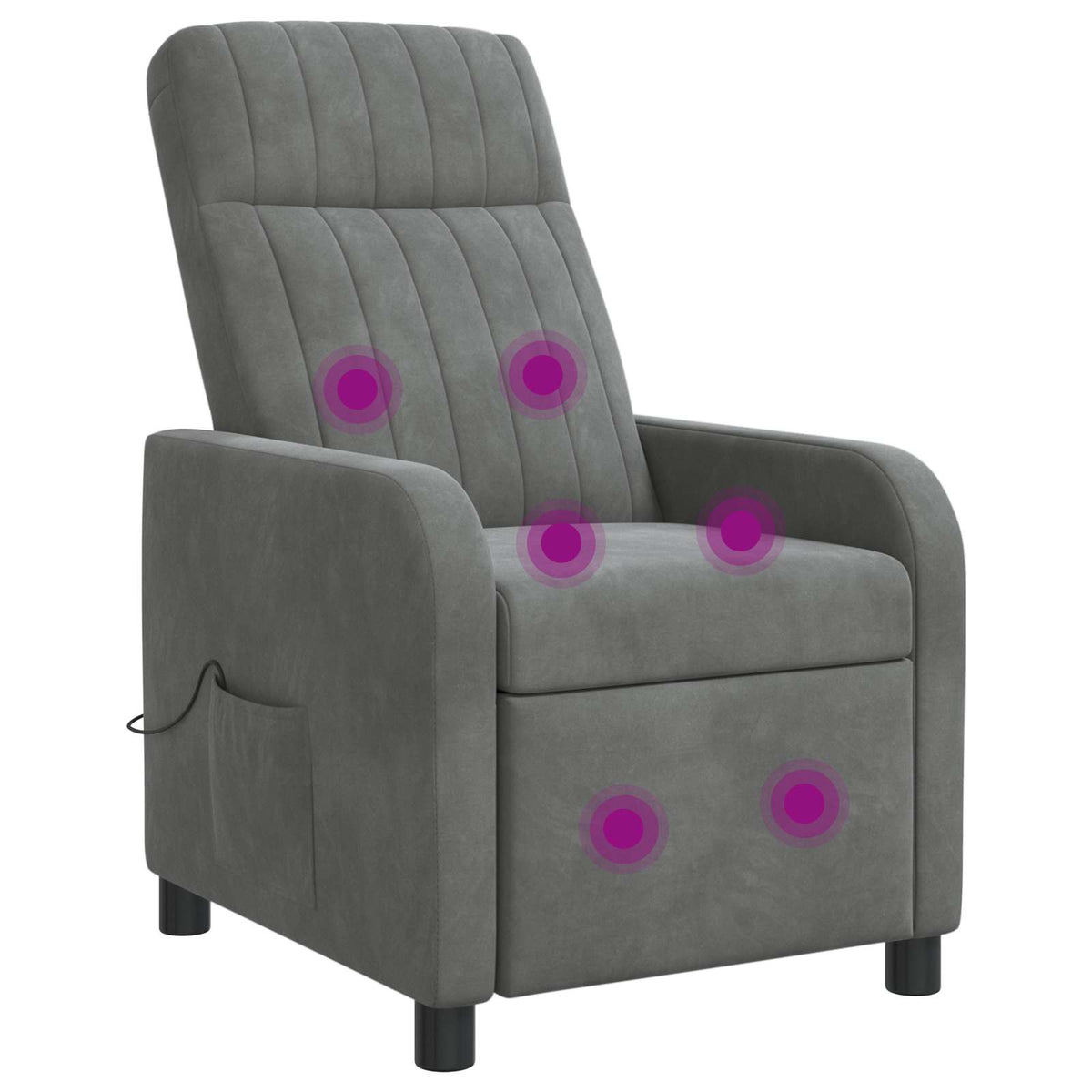 Massage Recliner Donkergrijs fluweel is nu te koop bij PeponiXL, paradijselijk wonen!