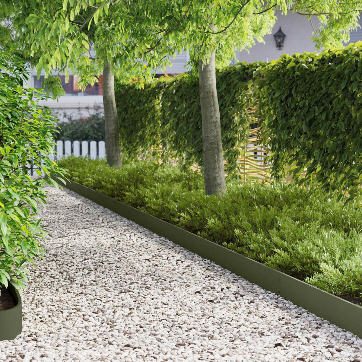 Gazonrand 30 pcs 103 x 15 cm Staal Olijfgroen is nu te koop bij PeponiXL, paradijselijk wonen!