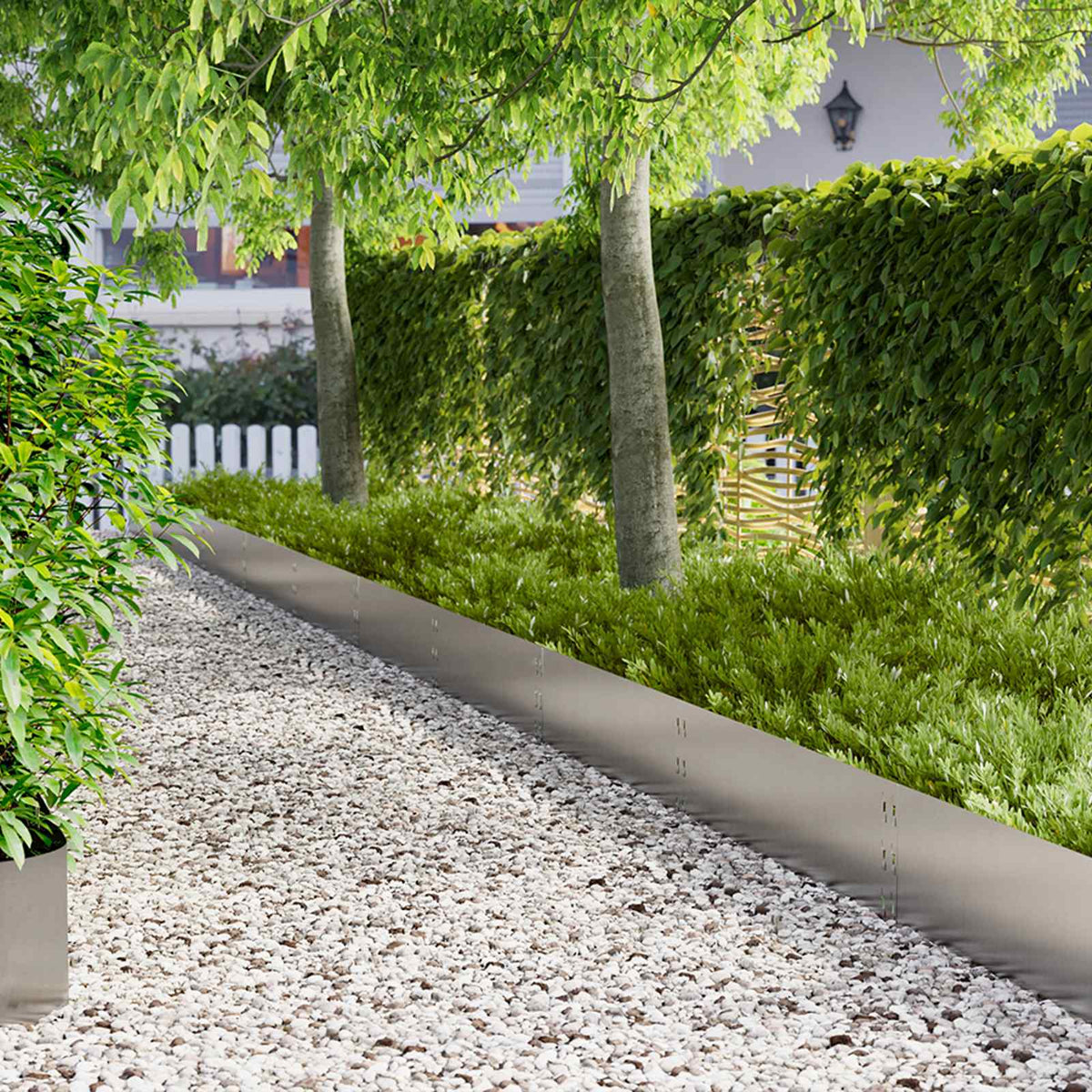 Gazonrand 30 pcs 100 x 30 cm Staal Zilverkleurig is nu te koop bij PeponiXL, paradijselijk wonen!