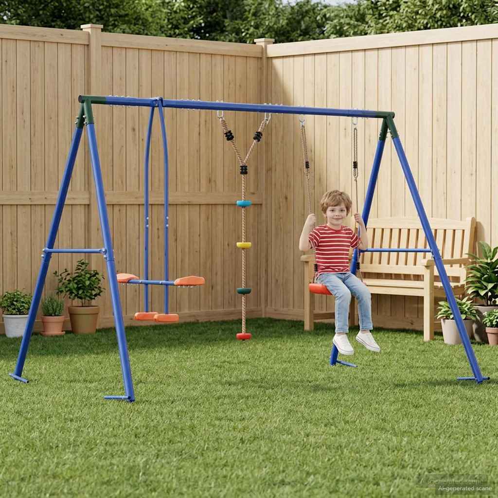Buiten Schommelset Meerkleurig 263 x 185 x 185 cm Staal en PE is nu te koop bij PeponiXL, paradijselijk wonen!
