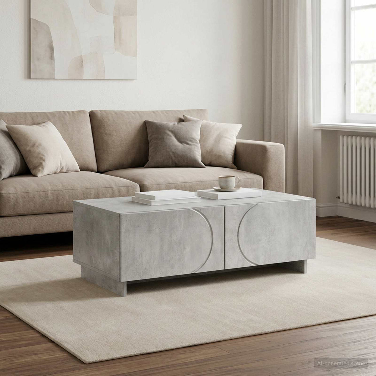 Salontafel Betongrijs 102 x 50,5 x 35 cm Bewerkt hout is nu te koop bij PeponiXL, paradijselijk wonen!