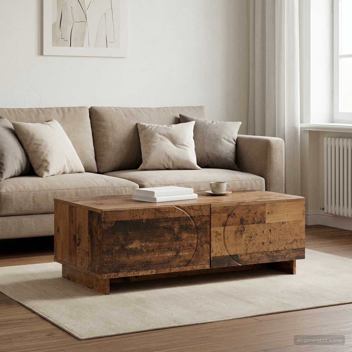 Salontafel Oud hout 102 x 50,5 x 35 cm Bewerkt hout is nu te koop bij PeponiXL, paradijselijk wonen!