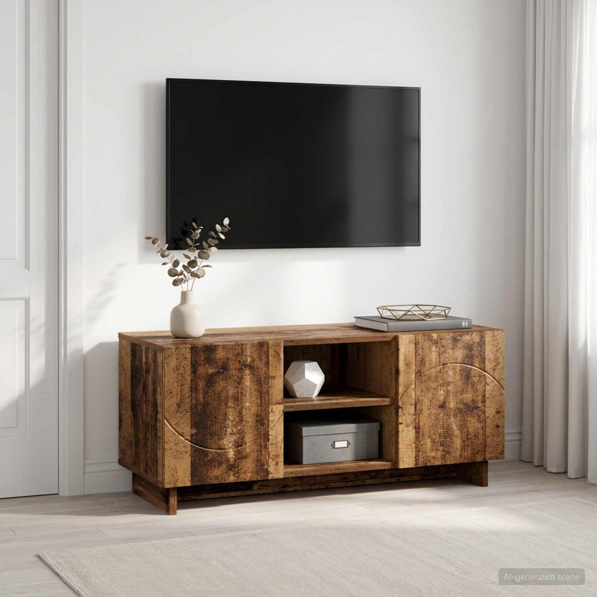 TV-standaard 90 x 34,5 x 40 cm Oud hout Bewerkt hout is nu te koop bij PeponiXL, paradijselijk wonen!