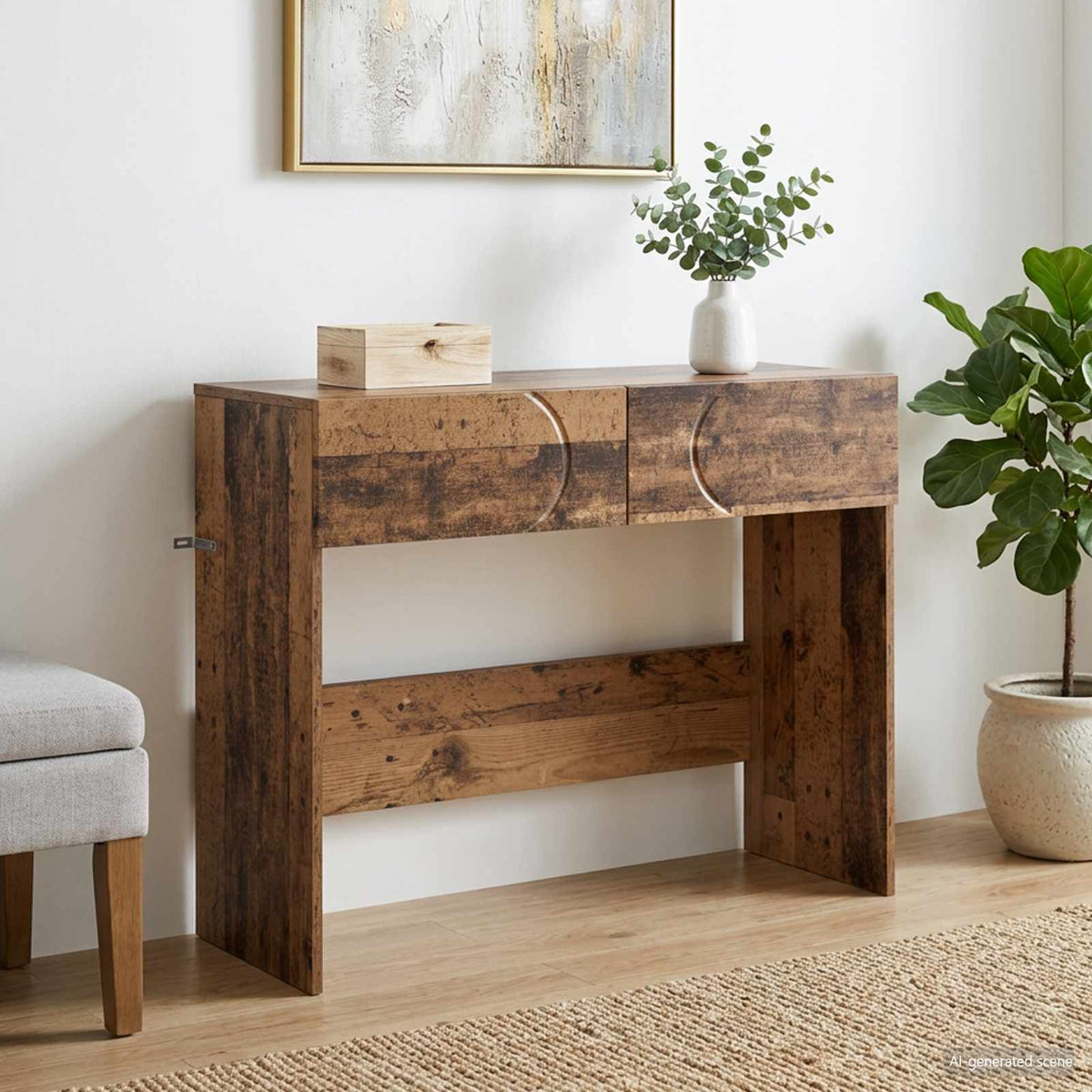 Consoletafel Oud hout 96,5 x 38 x 75 cm Bewerkt hout is nu te koop bij PeponiXL, paradijselijk wonen!