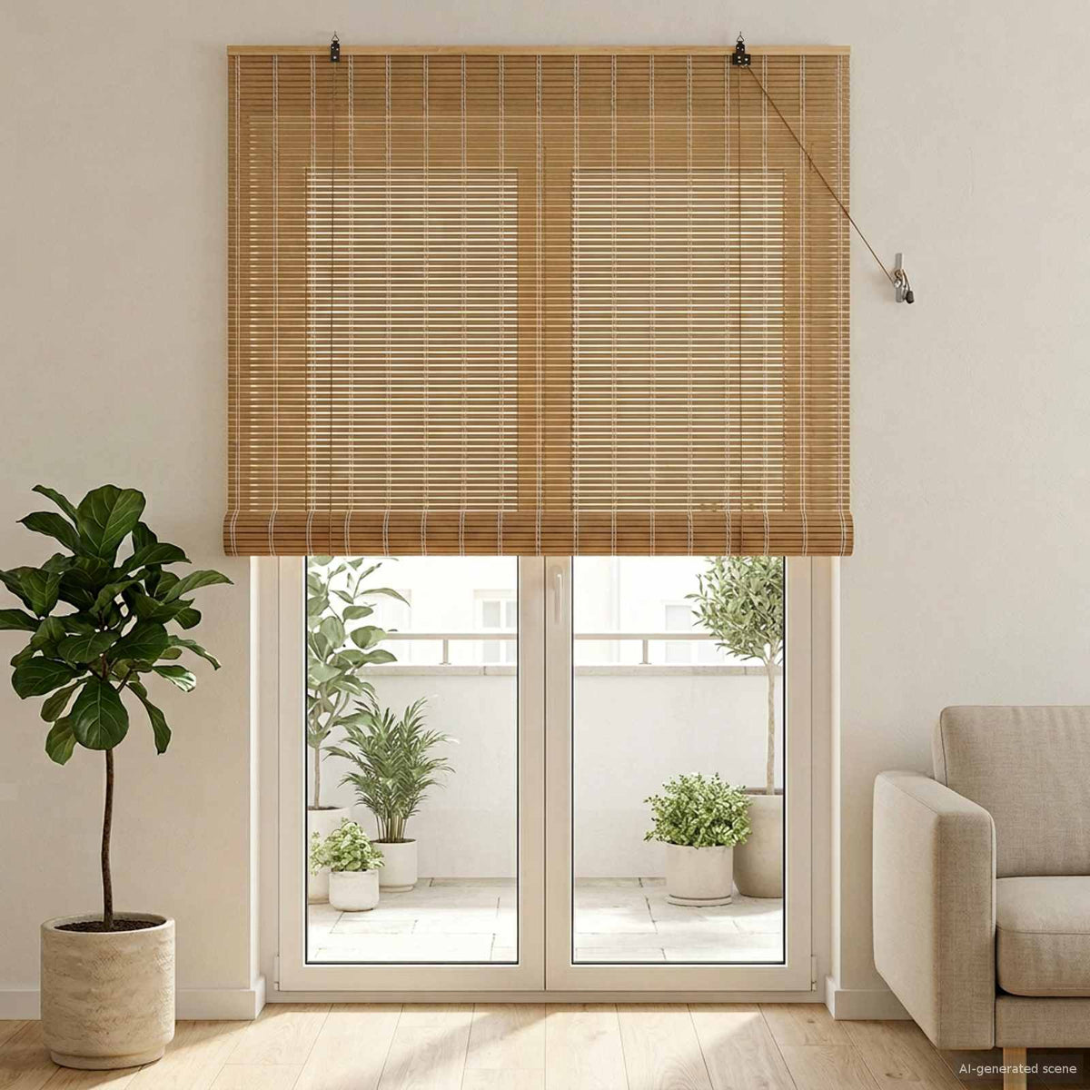 Rolgordijn Natuur 130 x 220 cm Bamboe is nu te koop bij PeponiXL, paradijselijk wonen!
