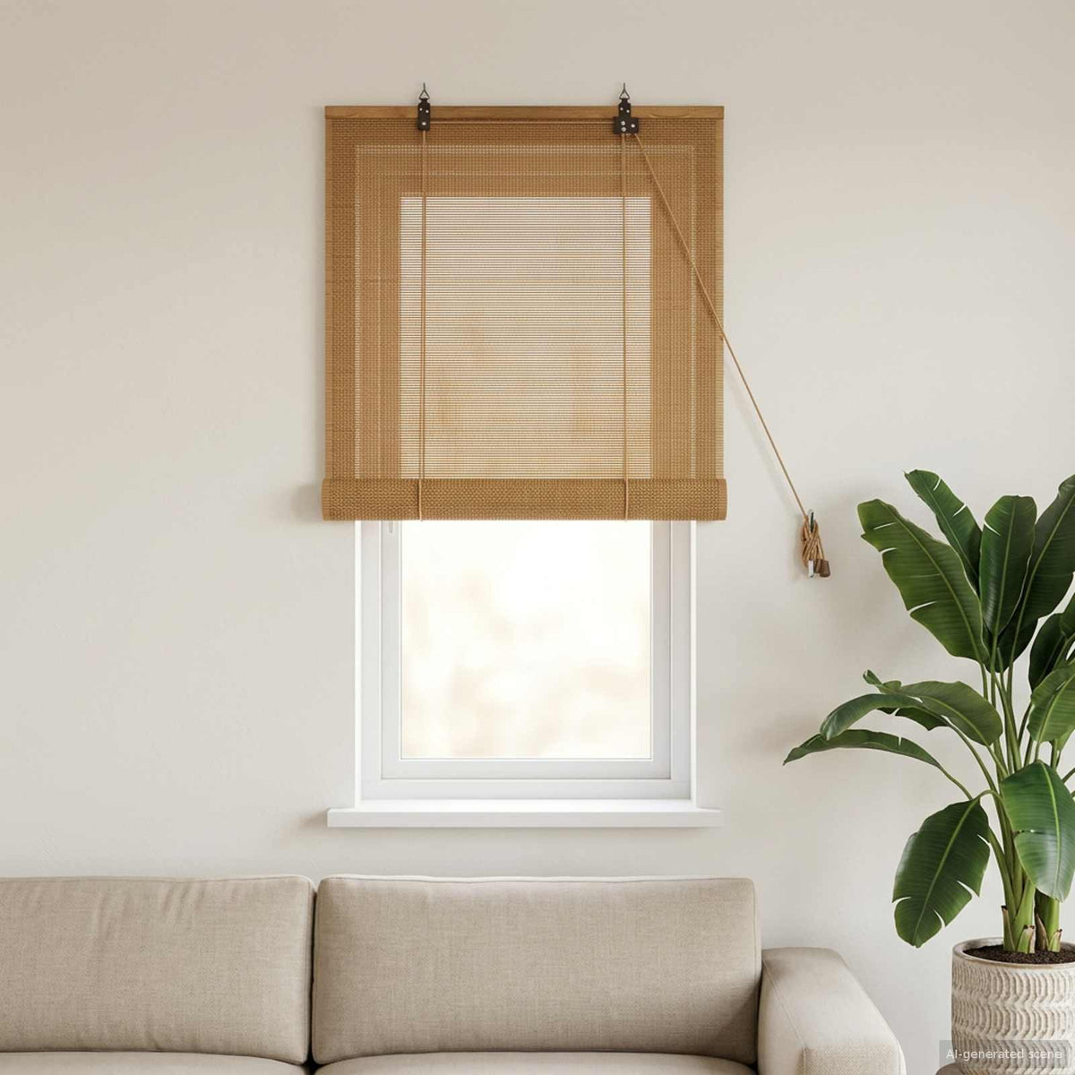 Rolgordijn Bruin 40 x 160 cm Bamboe is nu te koop bij PeponiXL, paradijselijk wonen!