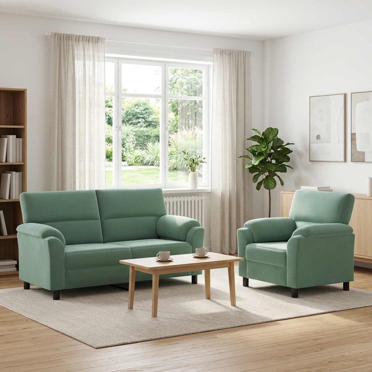 Bankstel 2 pcs Zeegroen fluweel is nu te koop bij PeponiXL, paradijselijk wonen!