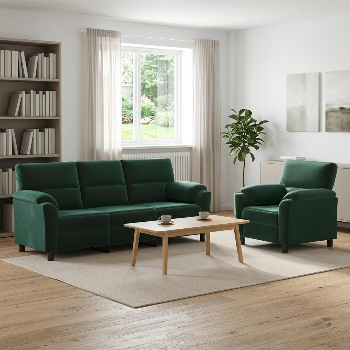 Bankstel 2 pcs Donkergroen fluweel is nu te koop bij PeponiXL, paradijselijk wonen!