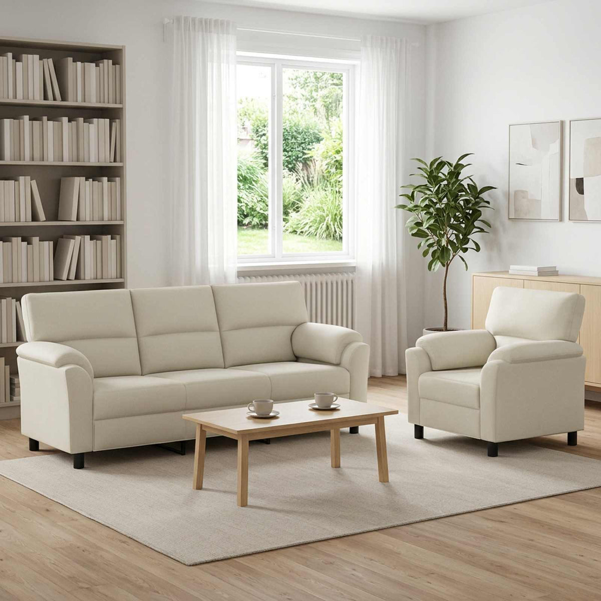 Bankstel 2 pcs Crèmekleurig fluweel is nu te koop bij PeponiXL, paradijselijk wonen!