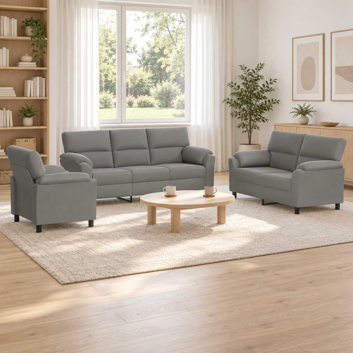 Bankstel 3 pcs Lichtgrijs fluweel is nu te koop bij PeponiXL, paradijselijk wonen!