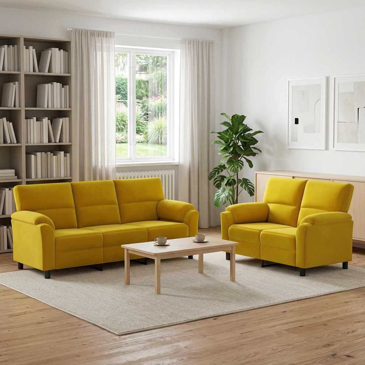 Bankstel 2 pcs Geel fluweel is nu te koop bij PeponiXL, paradijselijk wonen!