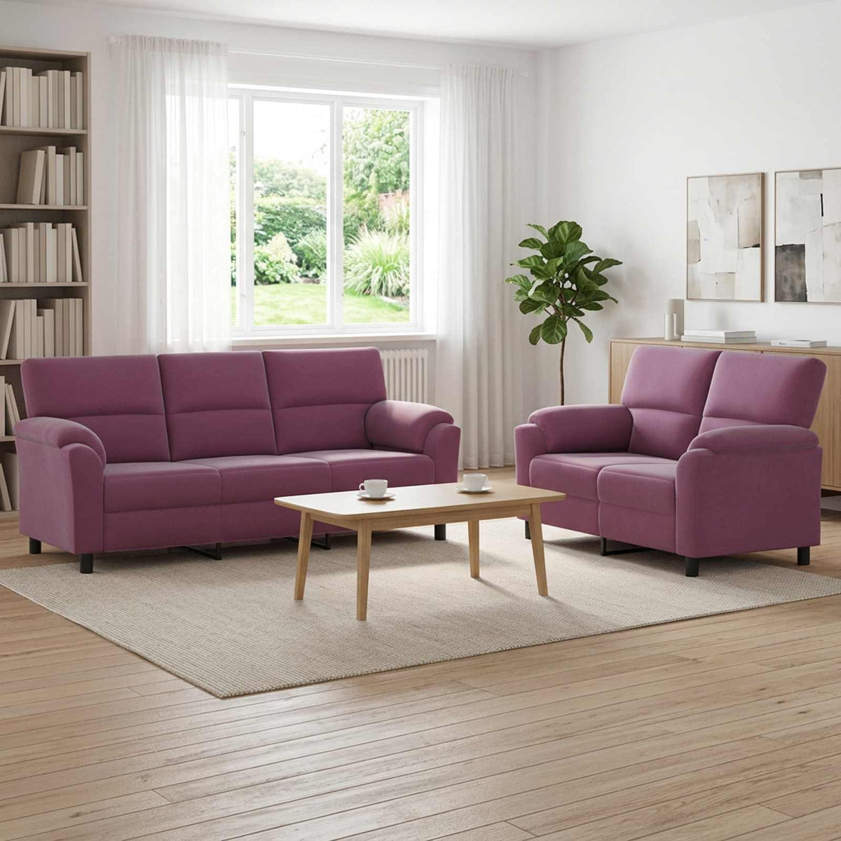 Bankstel 2 pcs Paars fluweel is nu te koop bij PeponiXL, paradijselijk wonen!