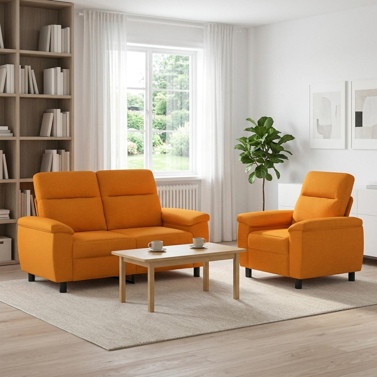 Bankstel 2 pcs Donkergeel Stof is nu te koop bij PeponiXL, paradijselijk wonen!