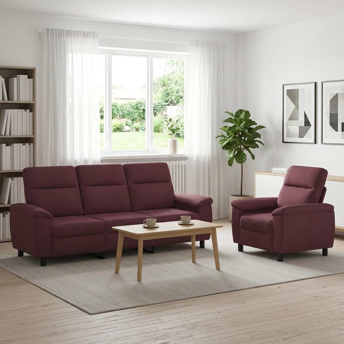 Bankstel 2 pcs Paars Stof is nu te koop bij PeponiXL, paradijselijk wonen!
