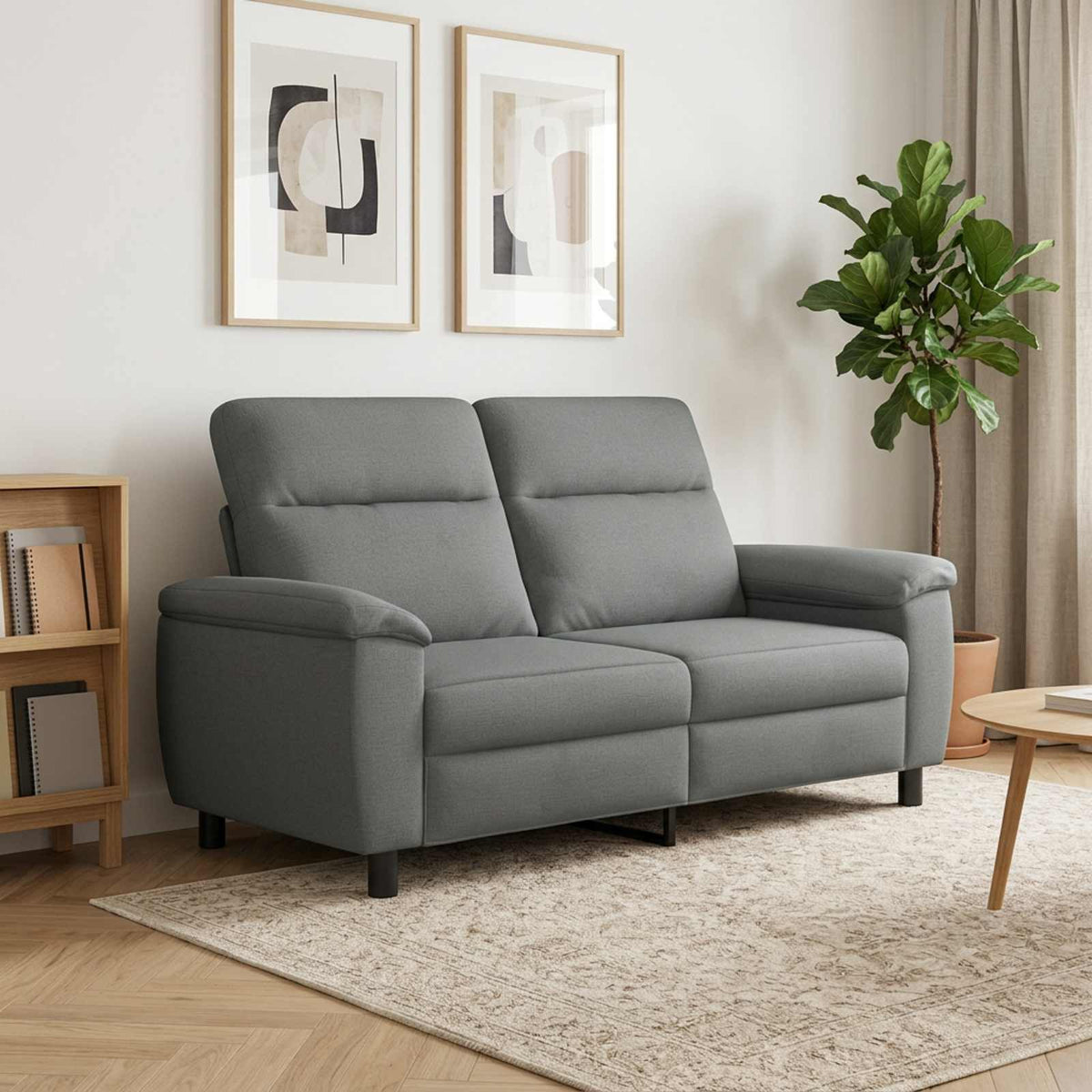 vidaXL Bank Donkergrijs 178 x 90 x 95 cm Stof