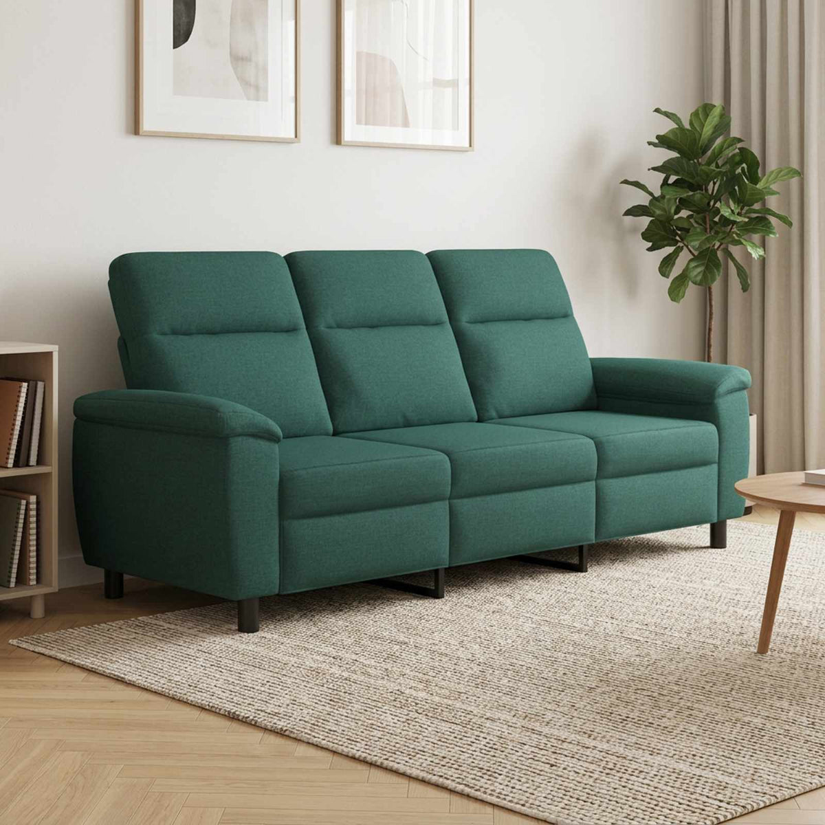 Bank Donkergroen 214 x 90 x 95 cm Stof is nu te koop bij PeponiXL, paradijselijk wonen!