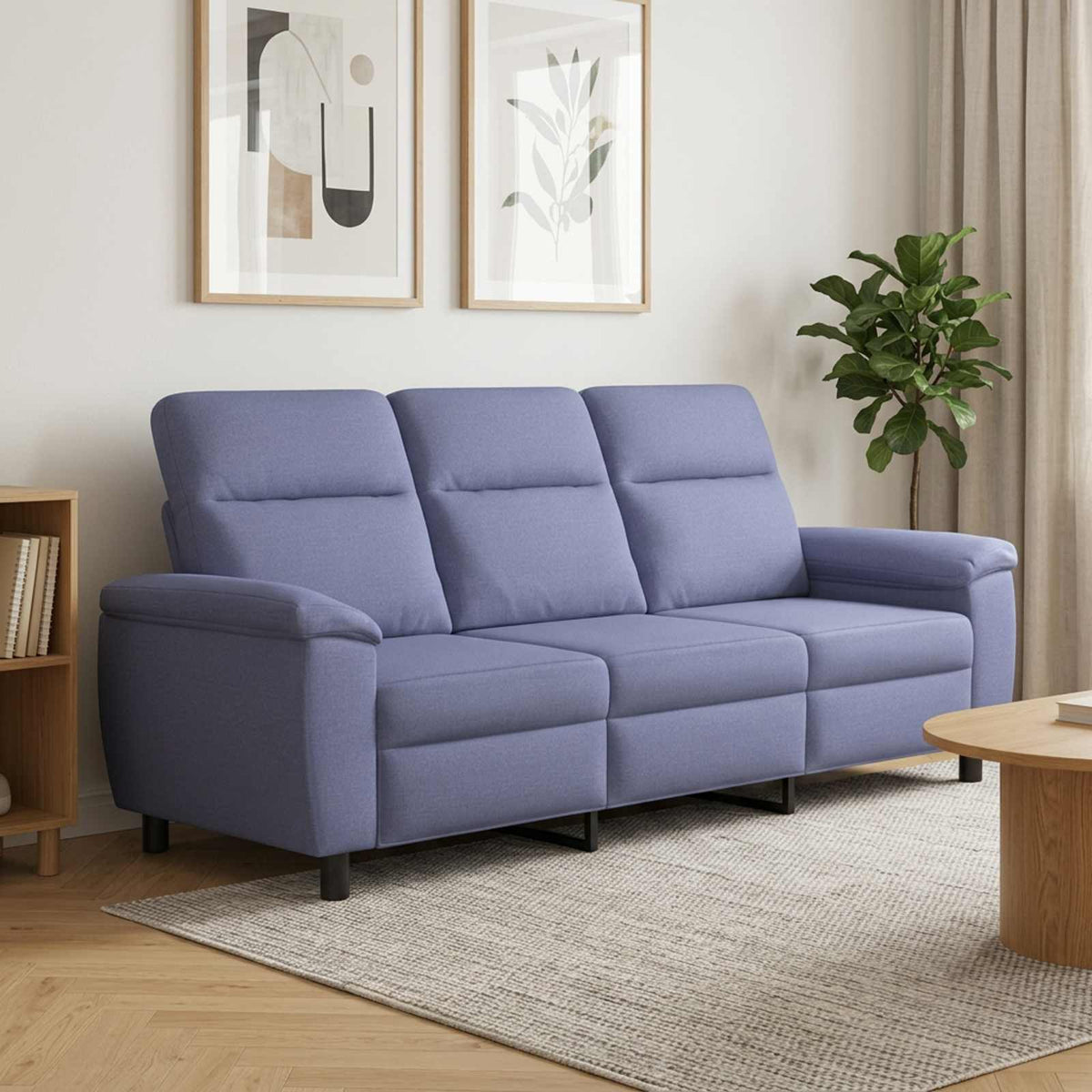 vidaXL Bank Jeans Blauw 214 x 90 x 95 cm Stof