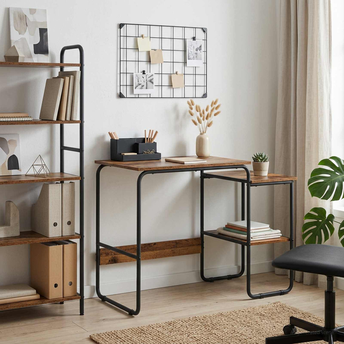 vidaXL Bureau met opbergruimte Eikenhout 100 x 50 x 75 cm