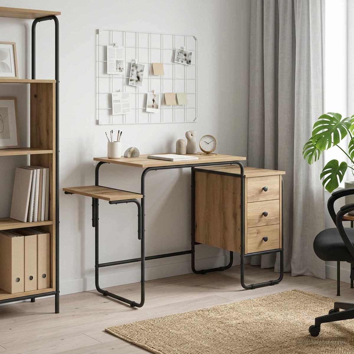 Bureau met opbergruimte Artisanaal eiken 120 x 50 x 75 cm is nu te koop bij PeponiXL, paradijselijk wonen!