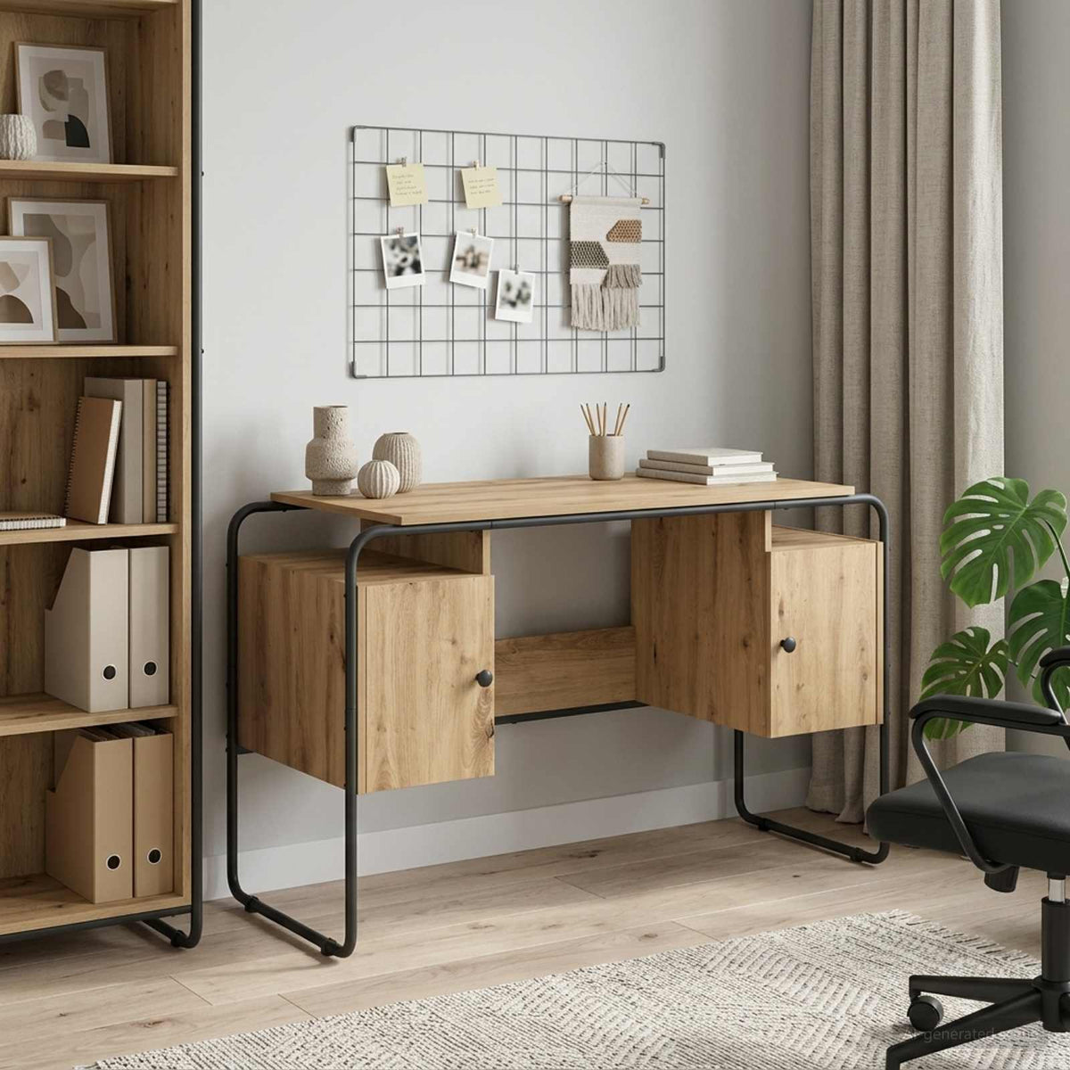 Bureau met opbergruimte Artisanaal eiken 120 x 50.5 x 75.5 cm is nu te koop bij PeponiXL, paradijselijk wonen!