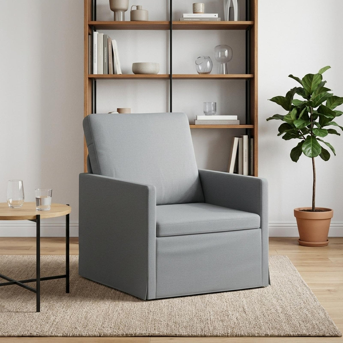 Fauteuil Lichtgrijs 70 x 81 x 82 cm Stof is nu te koop bij PeponiXL, paradijselijk wonen!