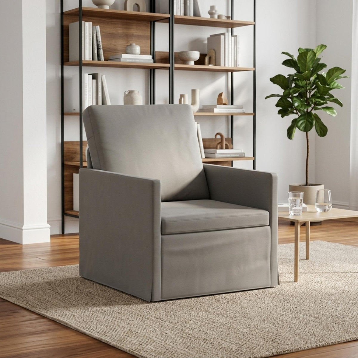 Fauteuil Lichtgrijs 70 x 81 x 82 cm fluweel is nu te koop bij PeponiXL, paradijselijk wonen!