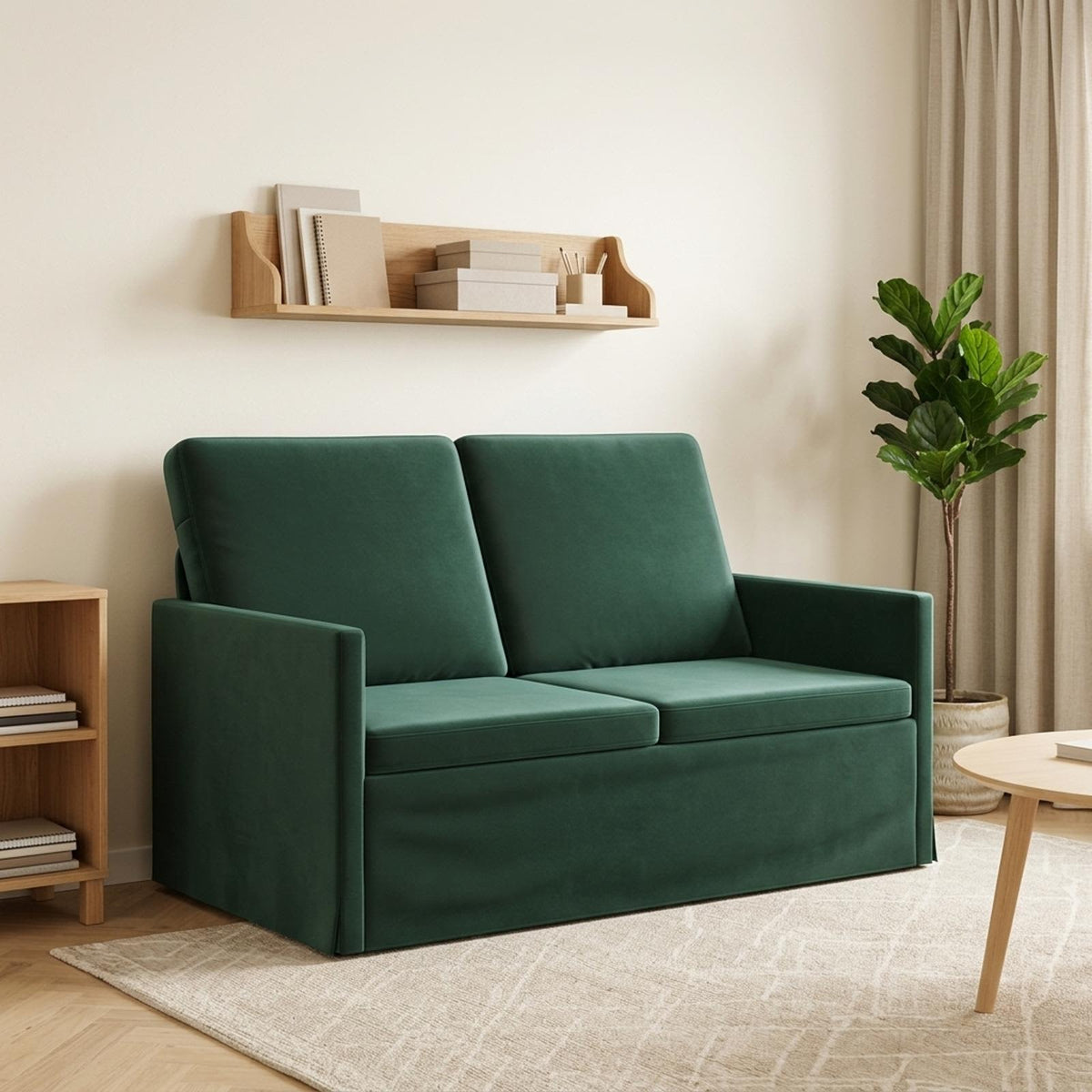 vidaXL 2-zits bank Donkergroen 130 x 81 x 82 cm fluweel