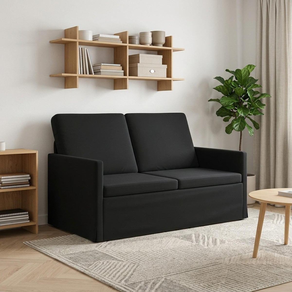 2-zits bank Zwart 130 x 81 x 82 cm fluweel is nu te koop bij PeponiXL, paradijselijk wonen!