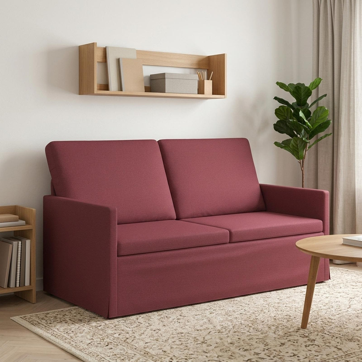 vidaXL 2-zits bank Wijnrood 150 x 81 x 82 cm Stof