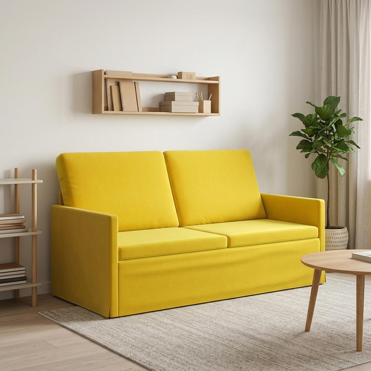 2-zits bank Geel 150 x 81 x 82 cm fluweel is nu te koop bij PeponiXL, paradijselijk wonen!